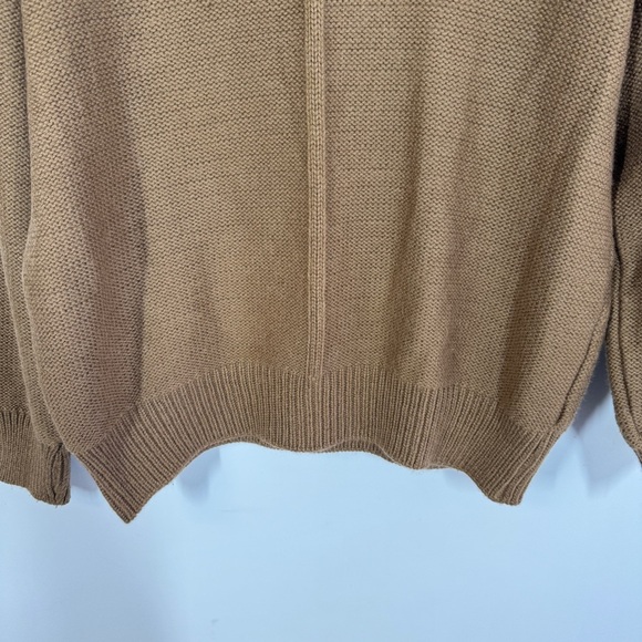 Madison Avenue New York Camel Brown Merino Wool Sweater Made in Italy - Picture 5 of 12